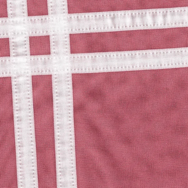 Kırmızı Tekstil doku, beyaz şeritler — Stok fotoğraf