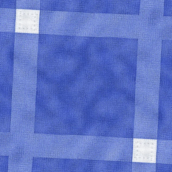 Blå textil textur, band i form av ramen — Stockfoto