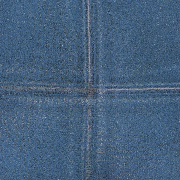 Fondo de cuero curtido azul decorado con costuras —  Fotos de Stock