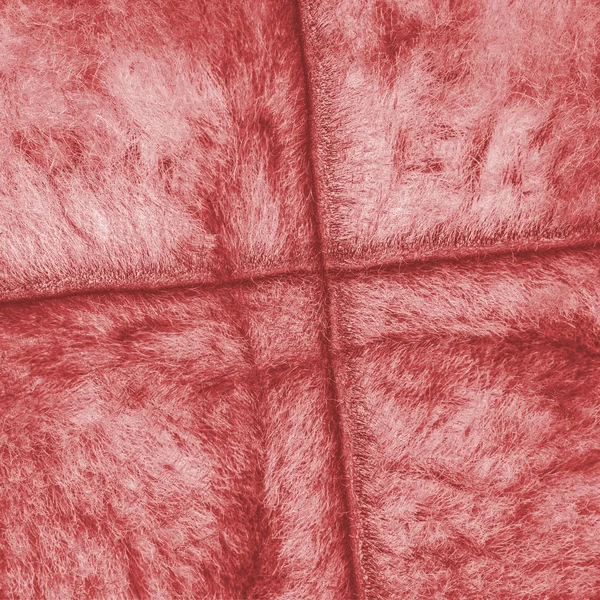 Naturlig päls textur målade röd, sömmar — Stockfoto