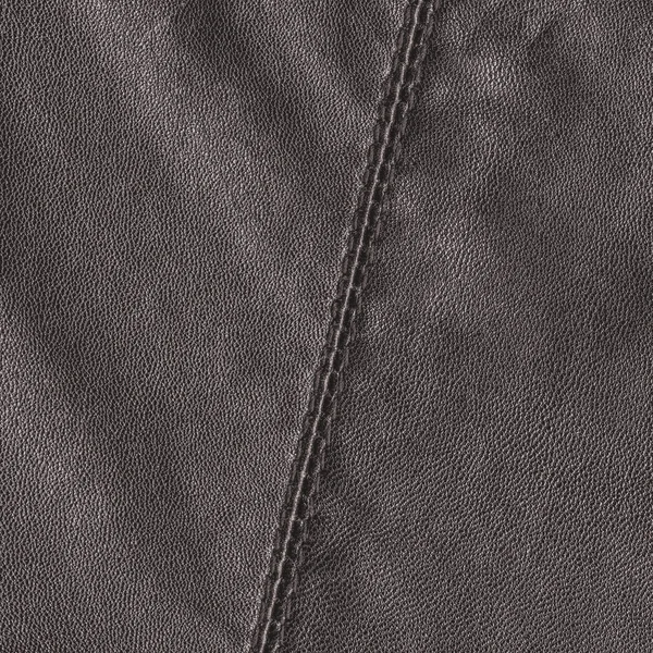 Fundo de couro marrom, costura — Fotografia de Stock