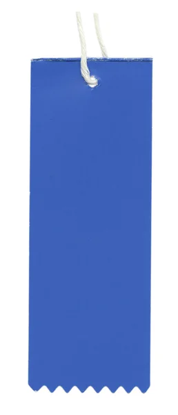 Синий пустой картонный ярлык изолирован на белом — стоковое фото