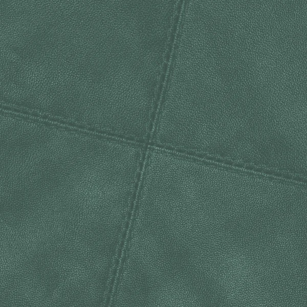 Green leather background,seams in shape of the cross — Stock Photo, Image