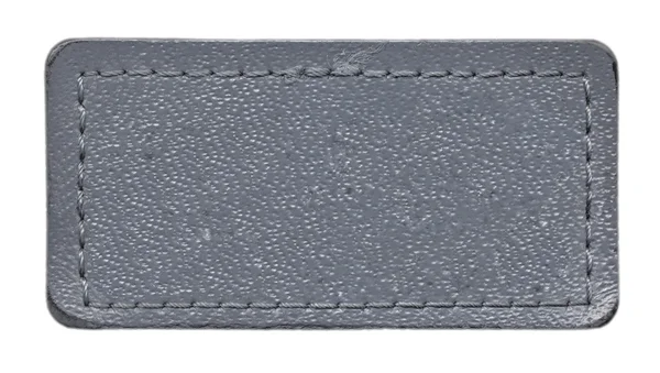 Etiqueta de jeans de couro branco cinza, isolated.on branco — Fotografia de Stock