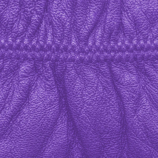 Violet wrinkled leather, seam — Stock Photo, Image