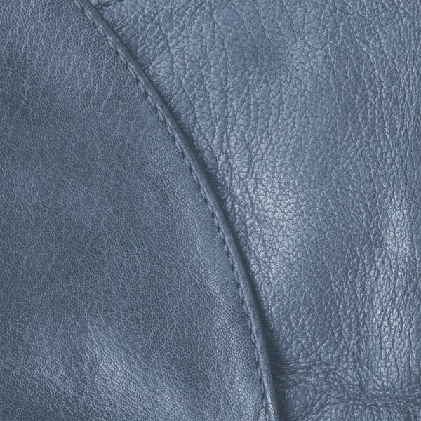 Blue leather texture seam — Stock Photo, Image
