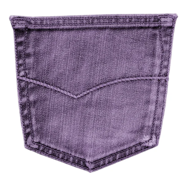 Bolso de jeans violeta isolado no fundo branco — Fotografia de Stock