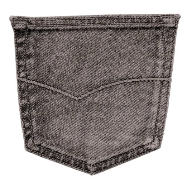 Bolsillo oscuro gris-marrón jeans aislado — Foto de Stock