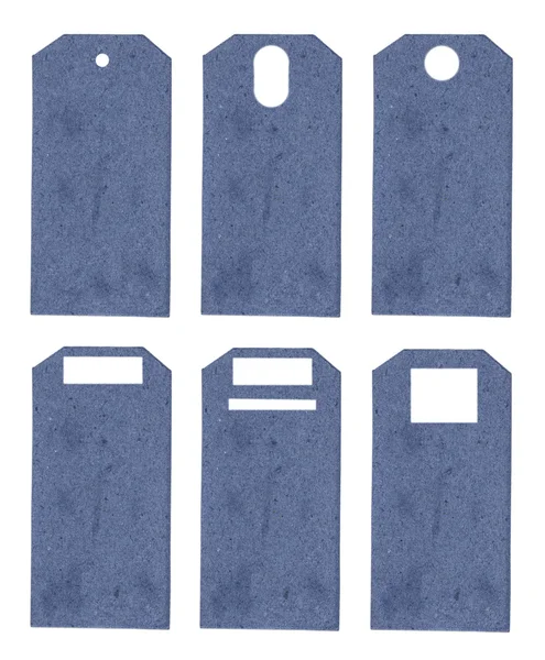 Boş mavi karton Etiketler — Stok fotoğraf