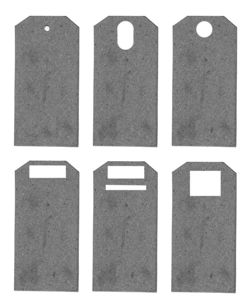 Set of blank gray cardboard tags — Stock Photo, Image
