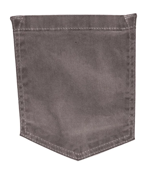 Brązowe dżinsy z powrotem kieszeń na białym tle — Zdjęcie stockowe