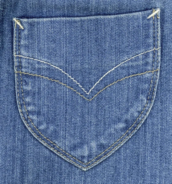 Back jeans pocket on jeans background — Stock Photo, Image