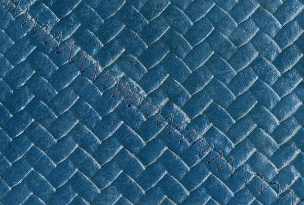 Blue wicker leather texture as  background, — Stock Photo, Image