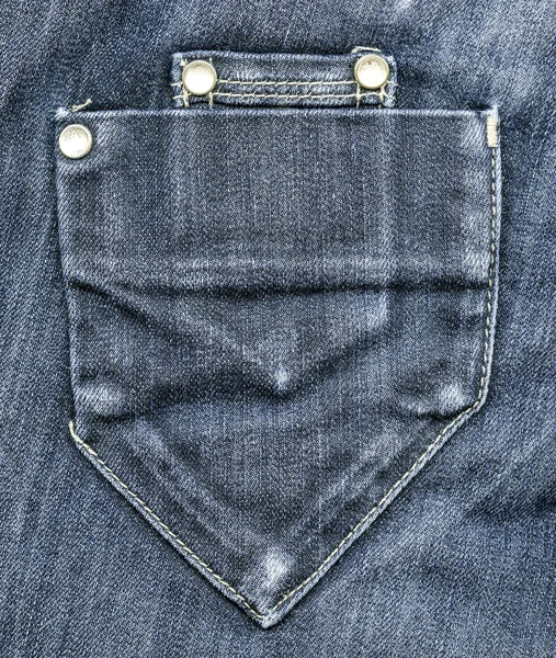 Blue jeans pocket on jeans background — Stock Photo, Image