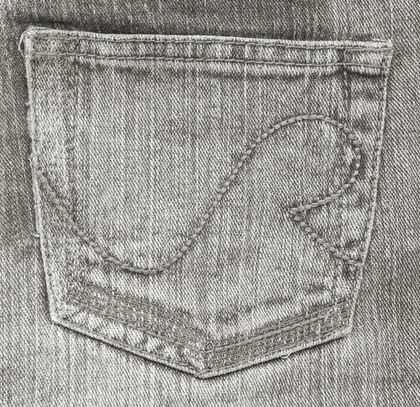 Gray jeans  back pocket — Stock Photo, Image