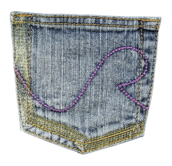 Jeans blu tasca posteriore isolata — Foto Stock