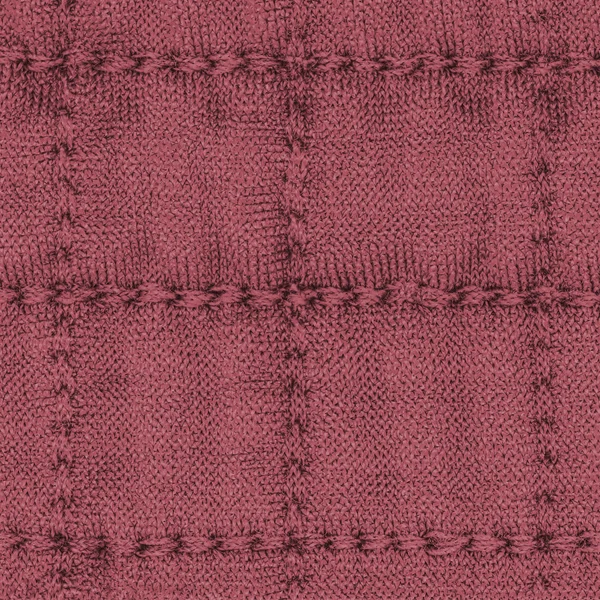 Червона текстильна текстура прикрашена швами Стокова Картинка