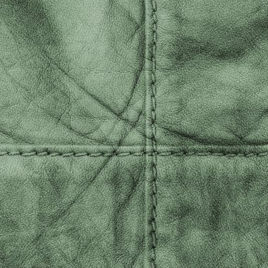 yeşil deri arka plan, dikiş, dikiş