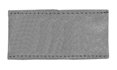 Beyaz arka planda gri boş deri etiket.