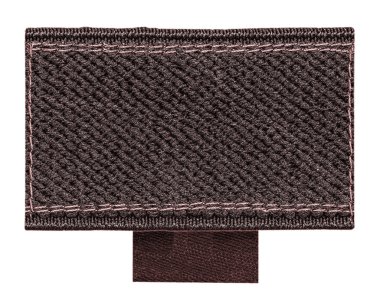 beyaz izole kahverengi tekstil etiket