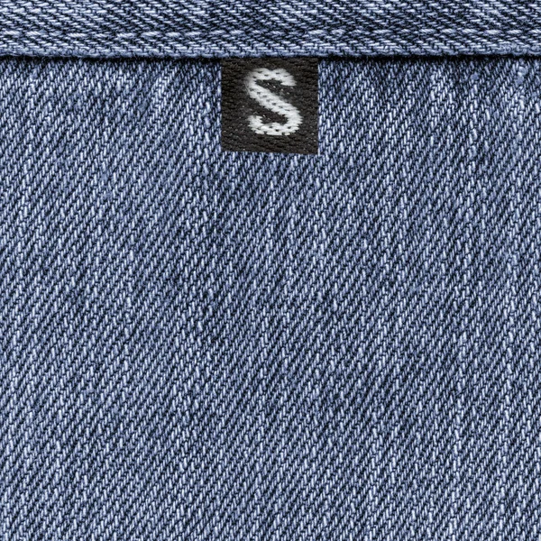 ブルー ジーンズの質感、縫い目、タグ — ストック写真