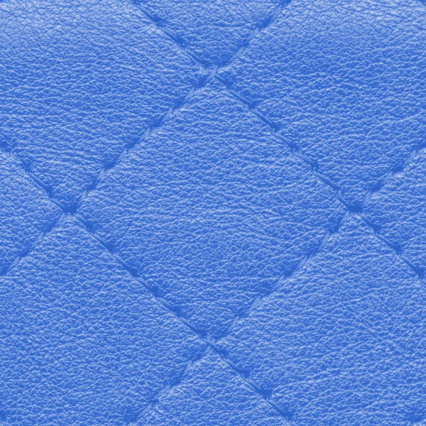 Blue leather background, seams — Stock Photo, Image