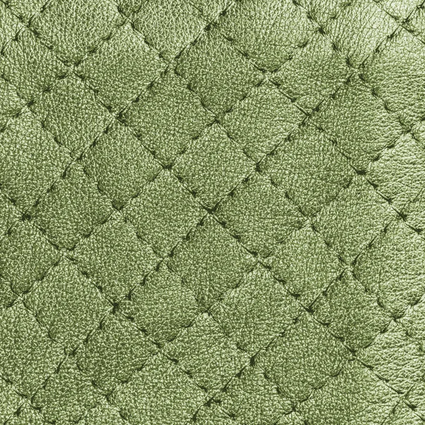 Green checkered leather background — Stock Photo, Image