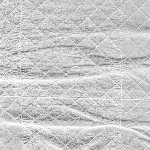 Beyaz buruşuk damalı deri arka plan — Stok fotoğraf