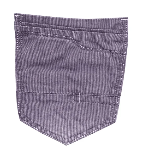 Violet jeans back pocket isolated — Stock Photo, Image