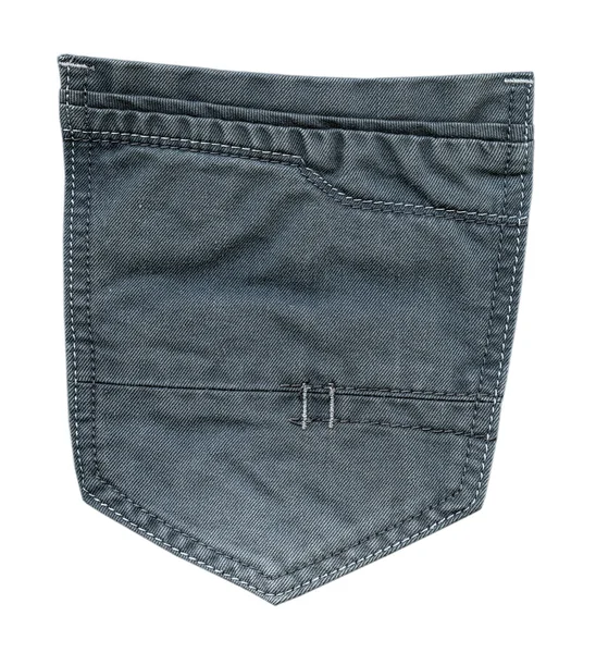 Blue jeans back pocket isolated — Stock Photo, Image