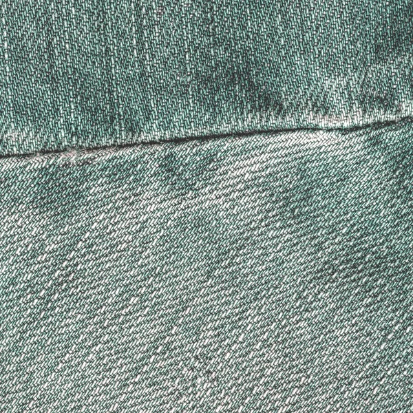 Green jeans texture,seam — Stock Photo, Image