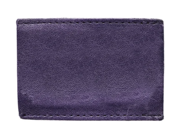 Étiquette en cuir violet sur fond blanc — Photo