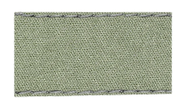 Blank gray-green  textile tag — Stock Photo, Image