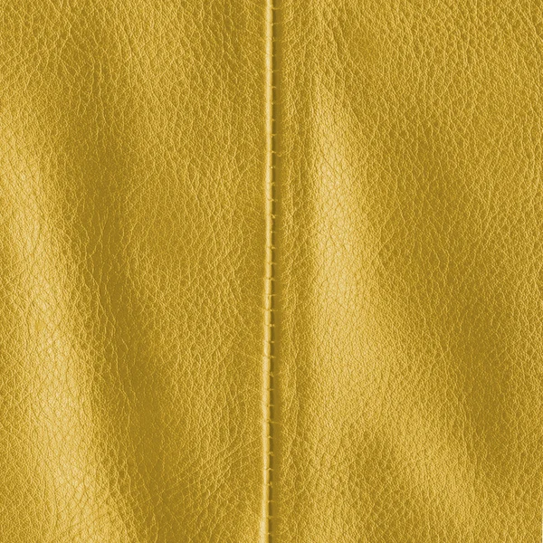 Gul läder texture, söm — Stockfoto