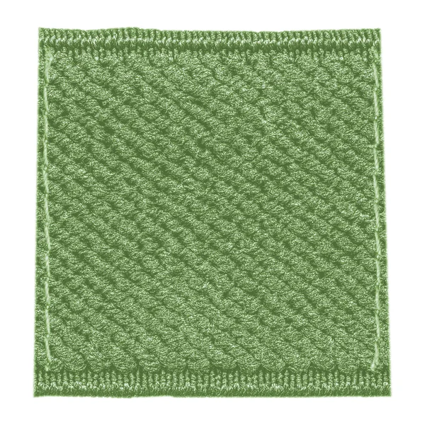 Etiqueta textil verde aislada — Foto de Stock