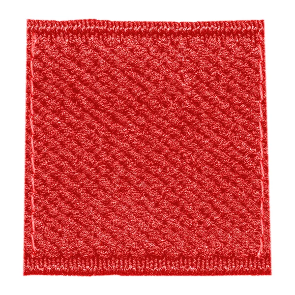 Blank red textile tag isolated — Stock Photo, Image