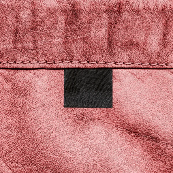 Leather texture decodated with seam — Stock Photo, Image