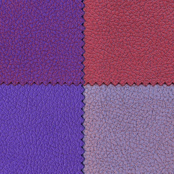 Background of four different color pieces of leather — Stock Photo, Image