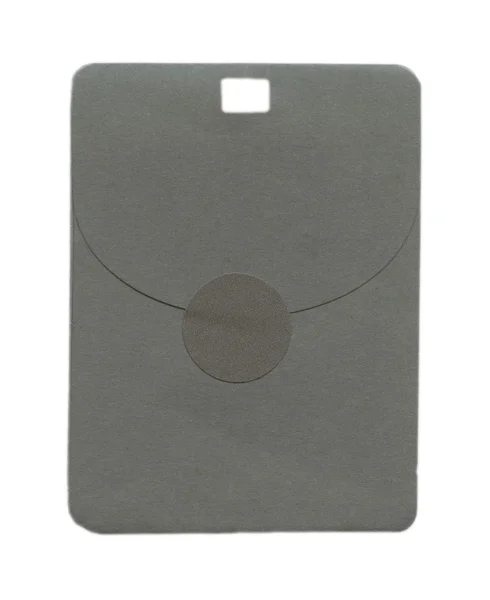 Gray paper tag- envelope for spare button — Stock Photo, Image