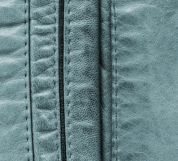Fundo de couro azul, costuras — Fotografia de Stock