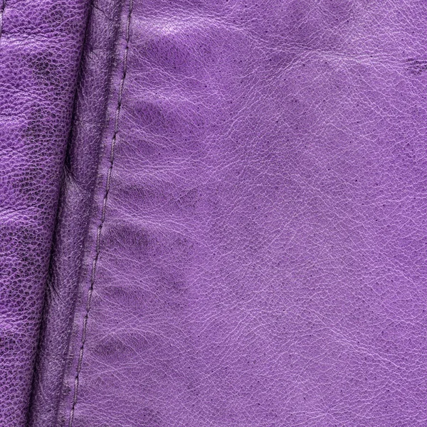 Texture in pelle viola decorata con cucitura — Foto Stock