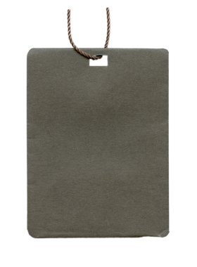 gri boş karton etiket üzerinde beyaz izole