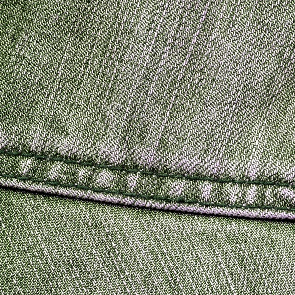 Fondo denim verde, costura —  Fotos de Stock