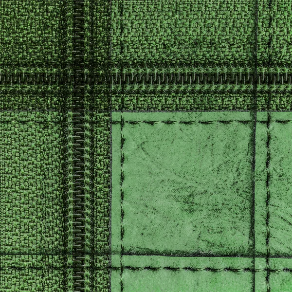 Fondo verde de texturas textiles y de cuero —  Fotos de Stock