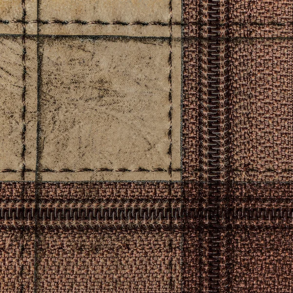 Tekstil ve deri kaplamaların kahverengi zemin — Stok fotoğraf