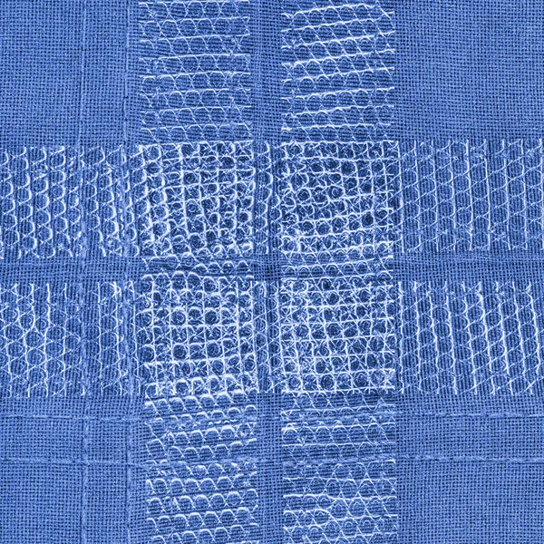 Fundo têxtil azul para trabalhos de concepção — Fotografia de Stock