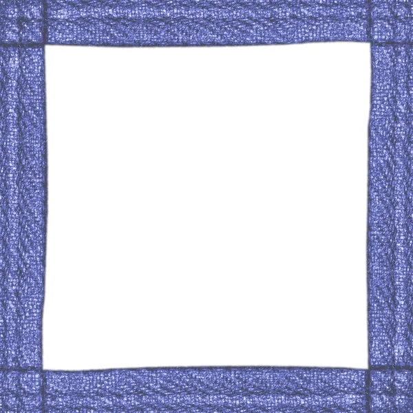 Square  photo frame made of blue denim material — Stock Photo, Image