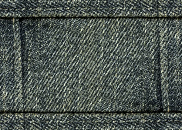 Cinza-azul jeans fundo, costuras — Fotografia de Stock