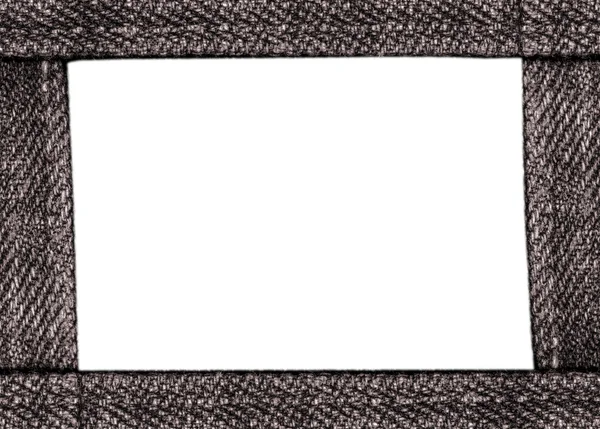 Foto rámeček z hnědé džínové materiálu — Stock fotografie