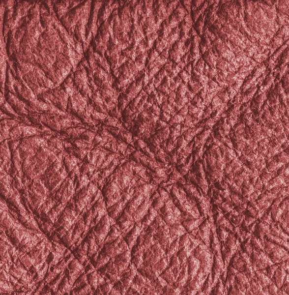 Red  wrinkled leather texture closeup — Stock Photo, Image